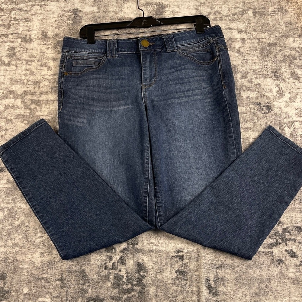 Democracy Ab Solution Jeans Womens 34x28 Medium Blue Stretch Denim Slim‎ Leg